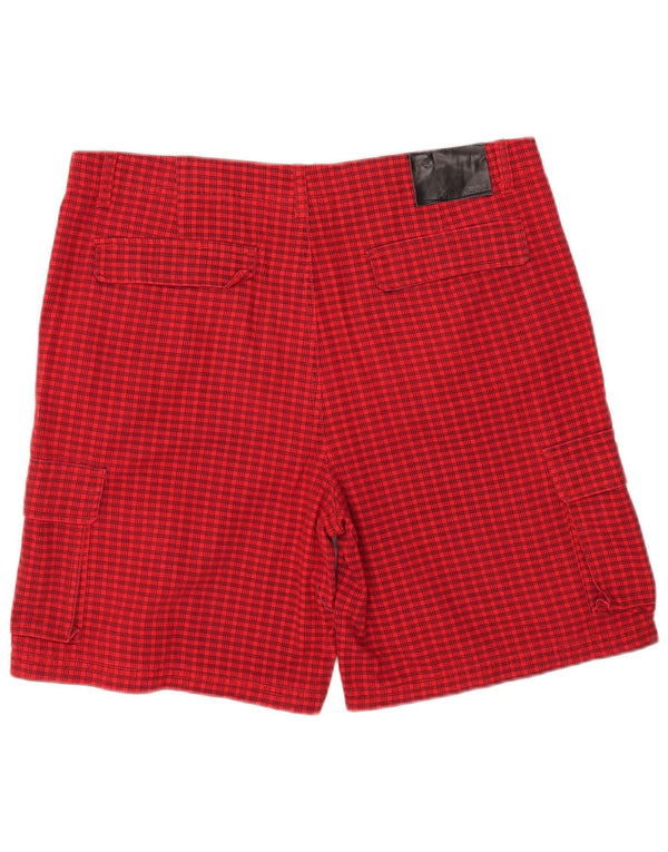 Pantaloni scurți cargo Converse pentru bărbați W38 XL poliester roșu check