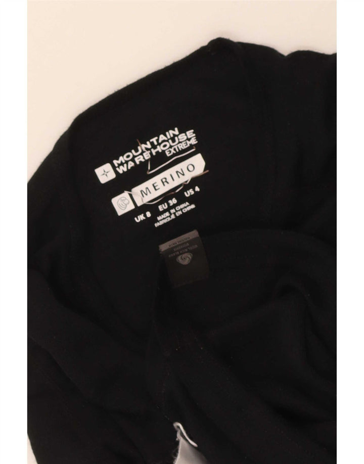 Mountain Warehouse Top pentru femei cu mânecă lungă UK 8 Small Black Wool