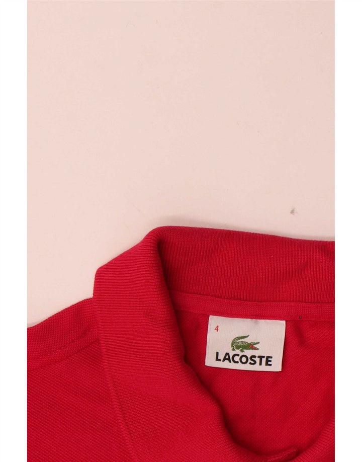 Tricou polo Lacoste pentru bărbați, mărimea 4, bumbac roșu mediu