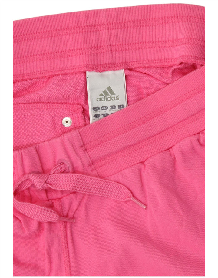 Pantaloni scurți sport Bermude Adidas pentru femei UK 12/14, bumbac roz mediu