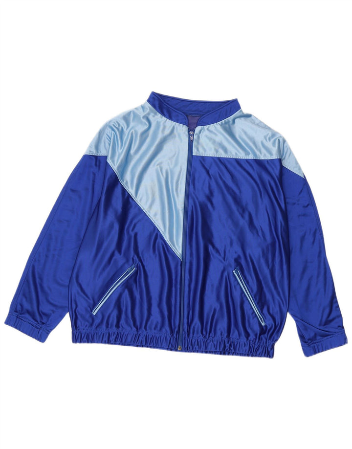 Jachetă de trening vintage pentru bărbați, XL, albastru, bloc de culoare