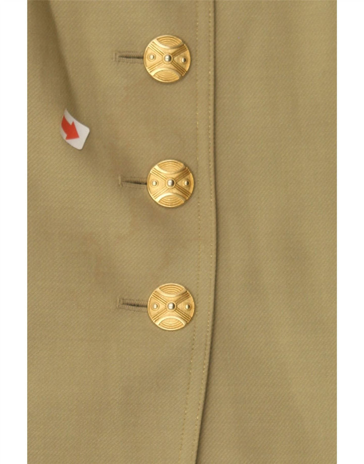 LOUIS FERAUD Womens 4 Button Blazer Jacket UK 16 Large Khaki Virgin Wool Vintage Louis Feraud and Second-Hand Louis Feraud from Messina Hembry 