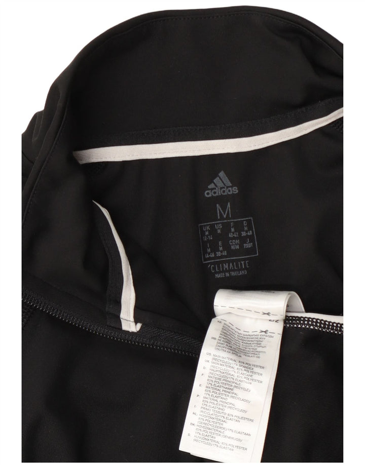Top de trening cu pulover grafic Adidas pentru femei UK 12/14 Medium Negru