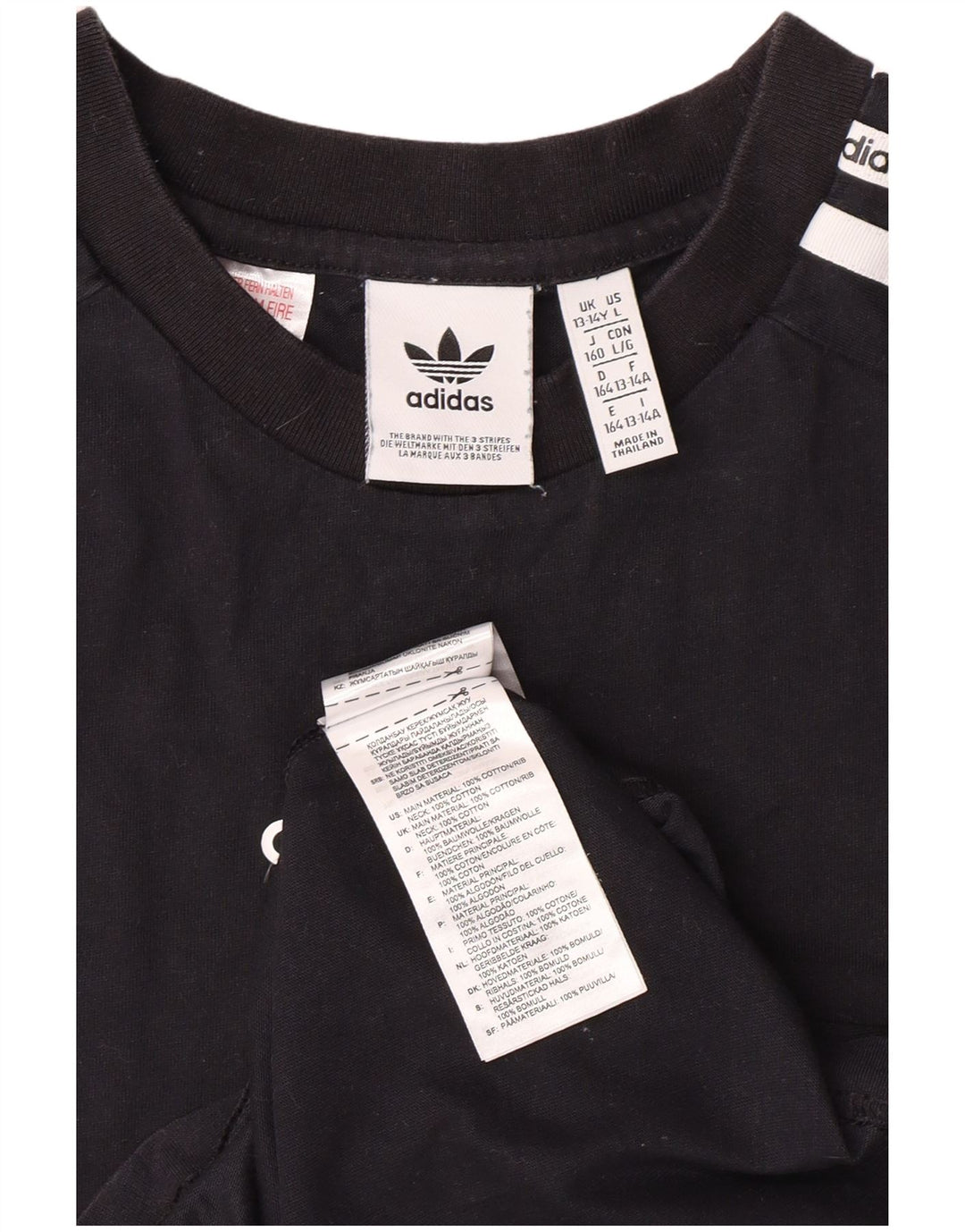 Tricou grafic ADIDAS pentru baieti Top 13-14 ani bumbac negru
