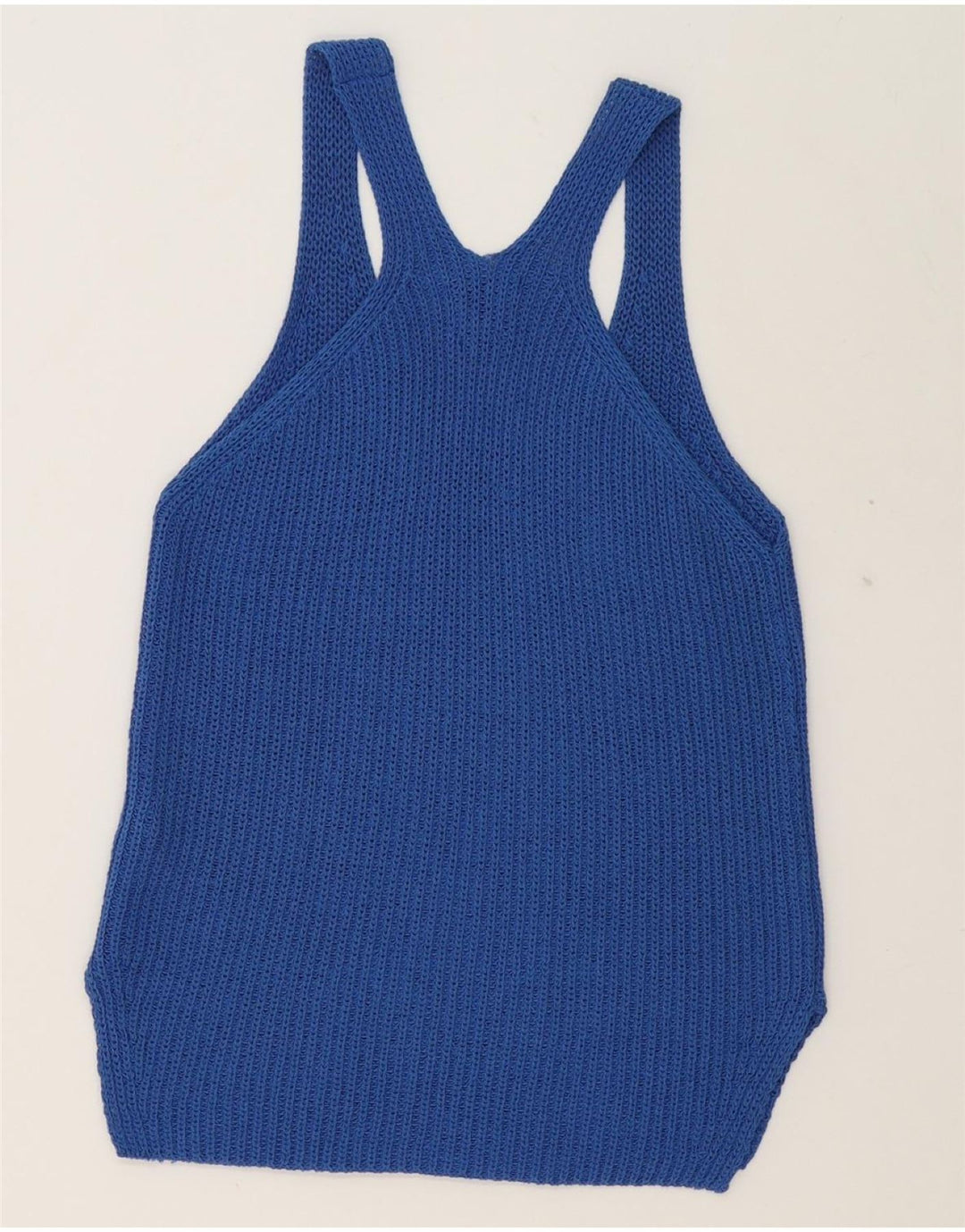 MASSIMO DUTTI Womens Knit Vest Top UK 14 Medium Blue Cotton Vintage Massimo Dutti and Second-Hand Massimo Dutti from Messina Hembry 