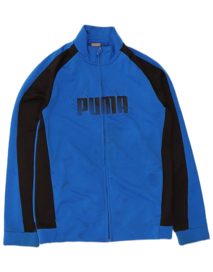 Jachetă de trening cu grafic Puma pentru băieți 13-14 ani, albastru, color block
