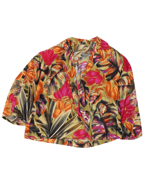 Blazer Vintage pentru femei cu 1 nasture UK 14 Medium Multicolor Floral