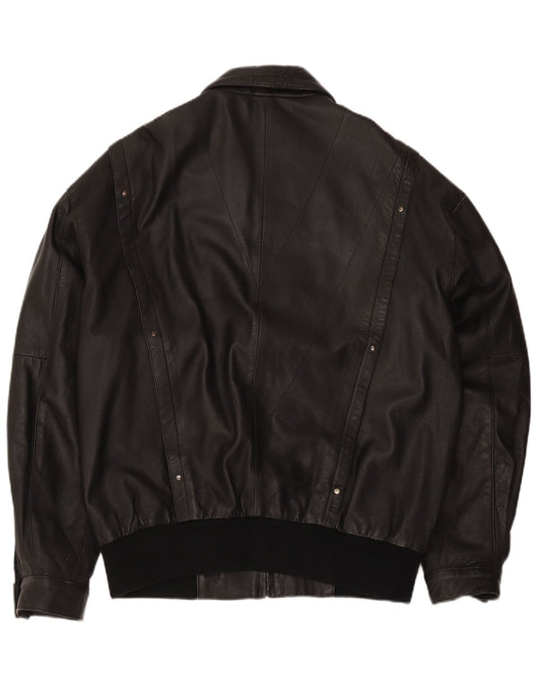 Bomber din piele vintage pentru bărbați UK 42 XL negru
