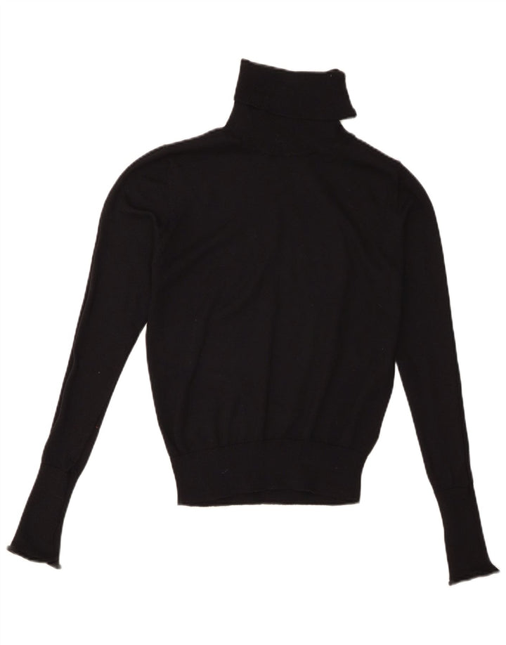 Pulover cu gât rulat Zara pentru femei UK 10 Poliester negru mic