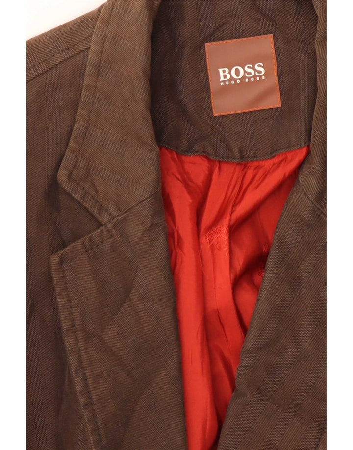 Blazer pentru bărbați Hugo Boss cu 2 nasturi EU 54 2XL bumbac maro