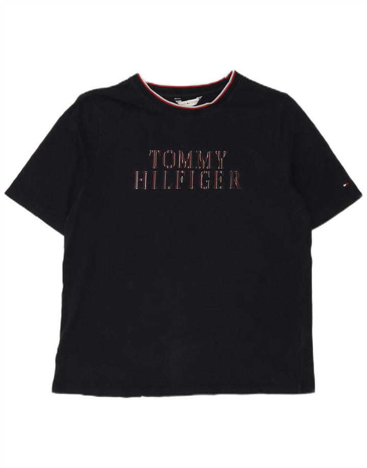 Tricou grafic pentru bărbați Tommy Hilfiger Top Mediu Bleumarin