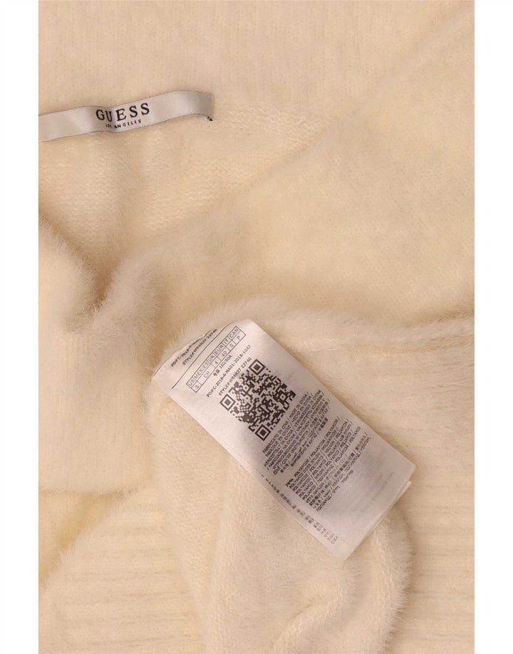 Guess Pulover supradimensionat cu gât rulat pentru femei UK 4 XS Poliamidă alb