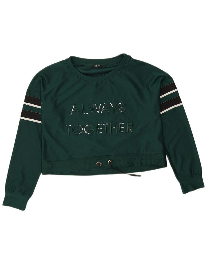 Pulover cu grafic supradimensionat pentru femei Liu Jo UK 10 Mic verde