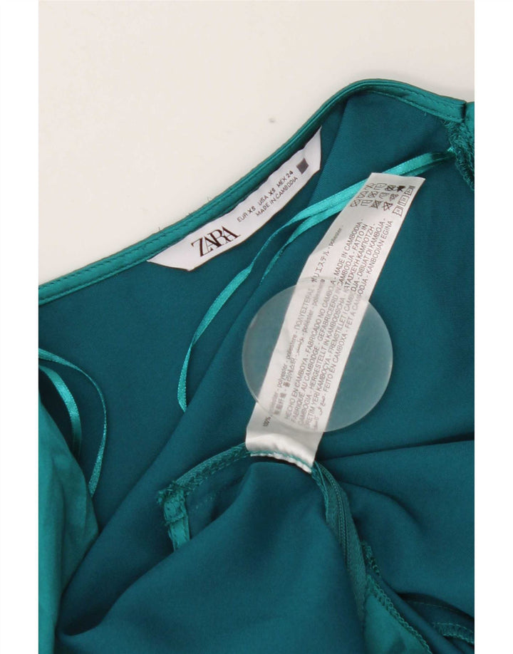 Bluză Crop Top Femei Zara UK 6 XS Poliester verde