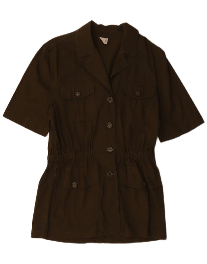 Jachetă pentru femei BENETTON cu mânecă scurtă, cu 4 nasturi, IT 42 Medium Khaki