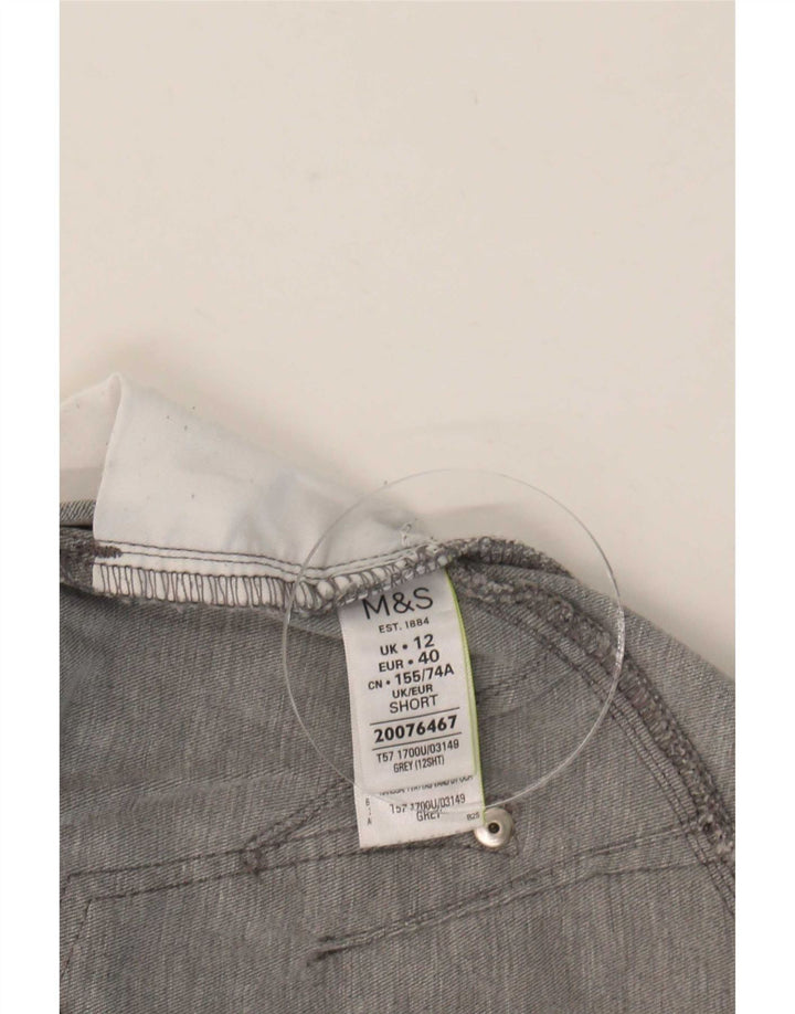 Marks & Spencer Blugi crop subțiri pentru femei UK 12 Medium L30 L26 Bumbac gri