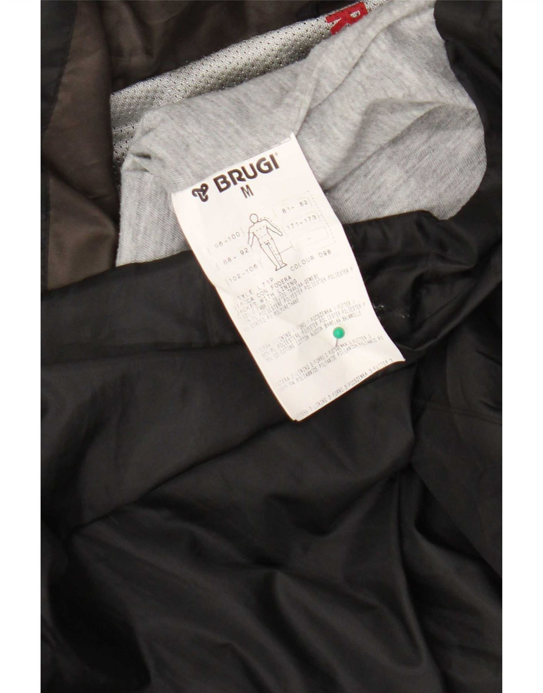 Jachetă de ploaie cu glugă pentru bărbați Brugi UK 38 Medium Black Colorblock Poliester