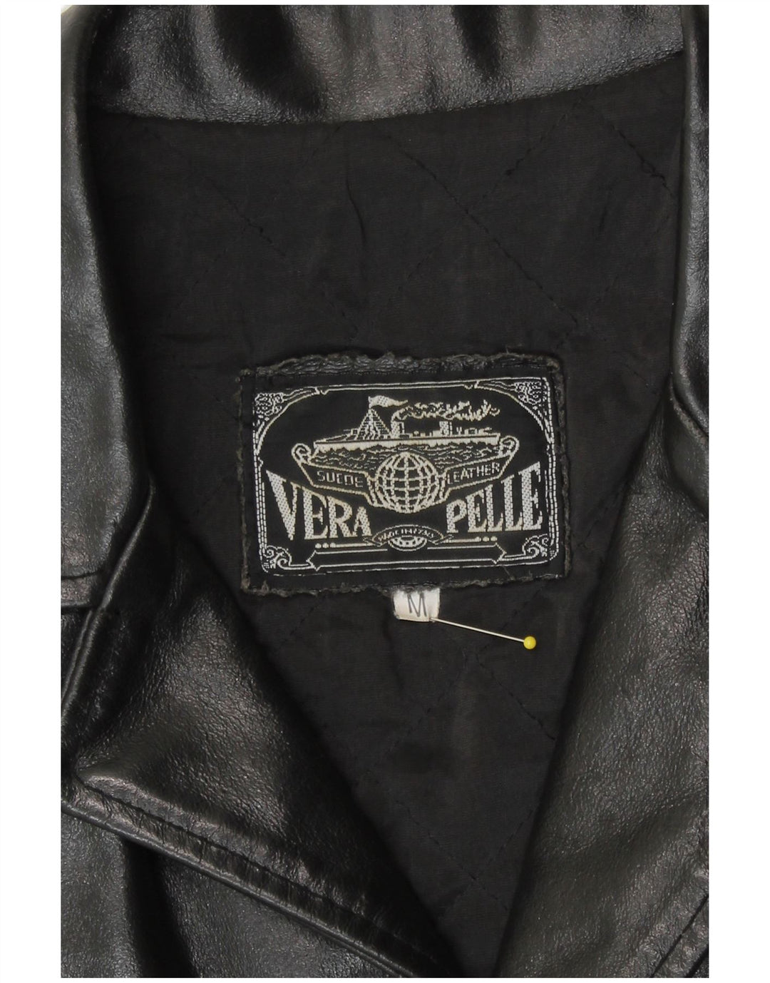 Jachetă de piele vintage pentru bărbați UK 38 Medium Black Leather