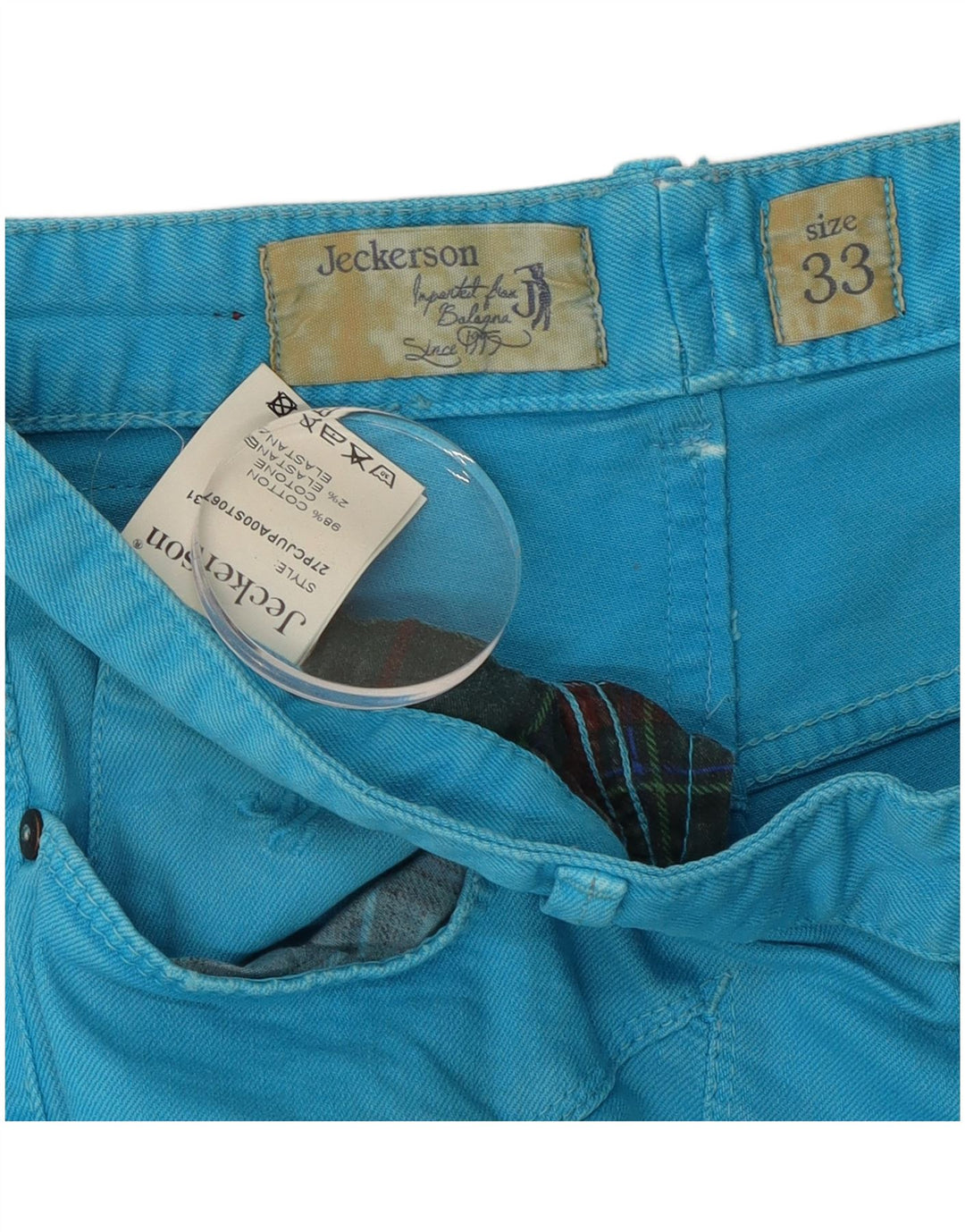 Blugi subțiri pentru femei Jeckerson W33 L29 Bumbac albastru