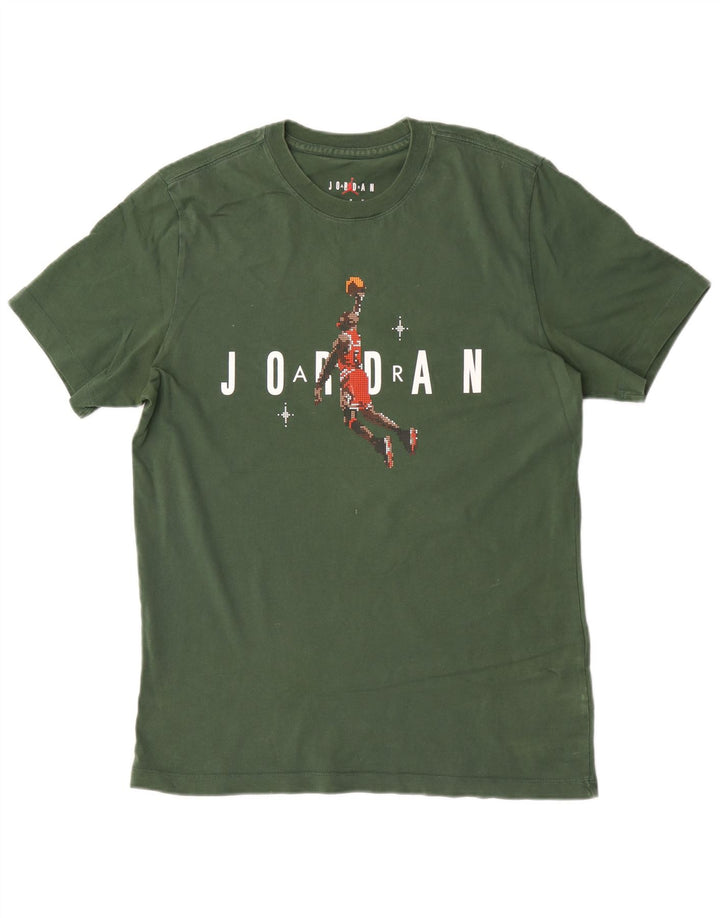 Tricou grafic Jordan pentru bărbați Top din bumbac verde mediu