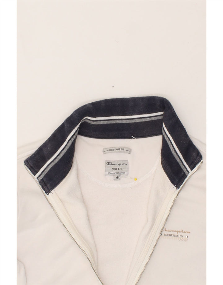 CHAMPION Womens Heritage Fit Tracksuit Top Jacket UK 14 Medium White Vintage Champion and Second-Hand Champion from Messina Hembry 