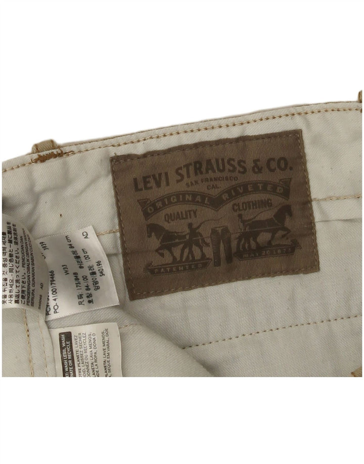 Pantaloni scurți chino pentru bărbați LEVI'S W33, bumbac mediu bej