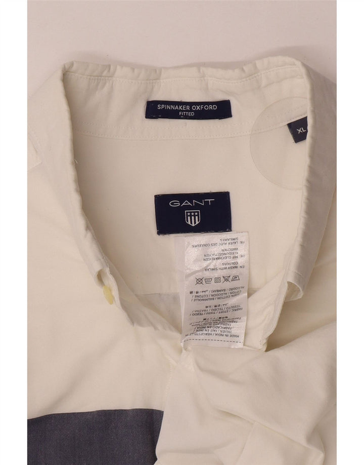 Cămașă pentru bărbați Gant XL, bumbac cu dungi albe