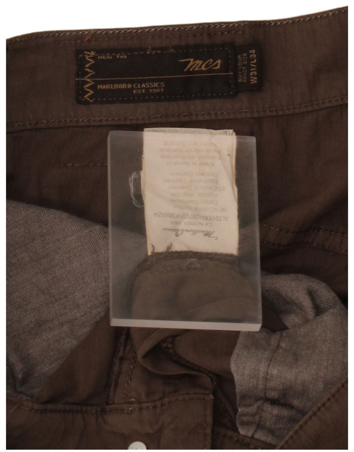 MARLBORO CLASSICS Pantaloni casual drepti pentru bărbați W31 L30 bumbac maro