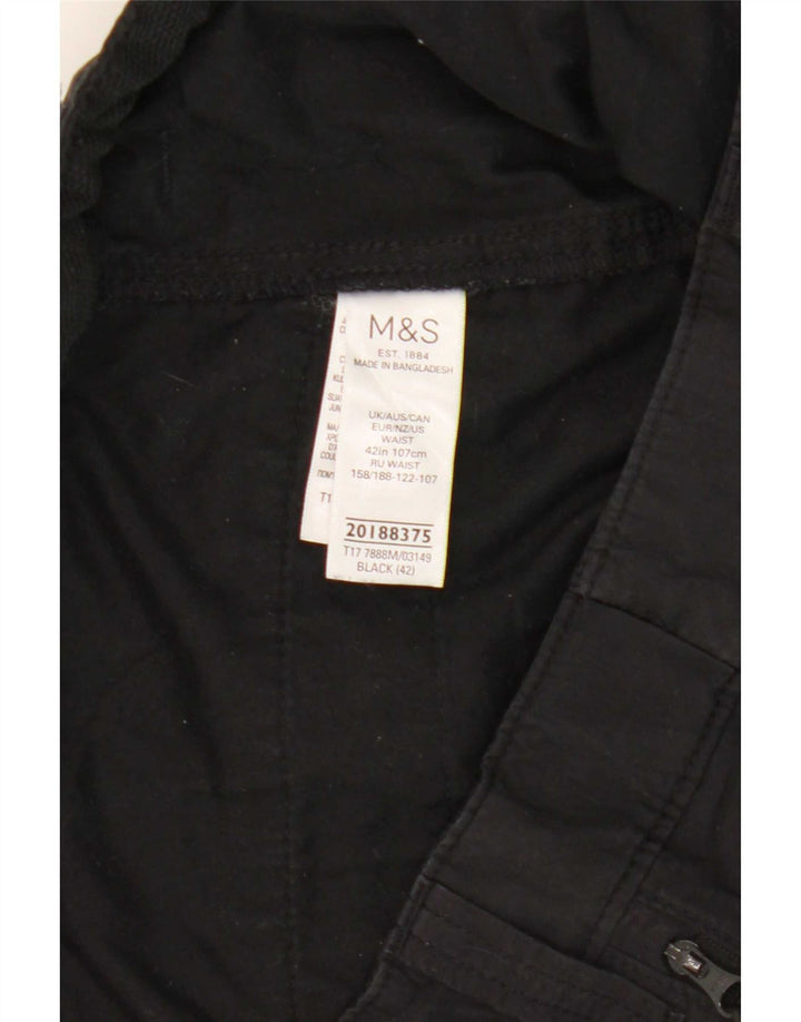Pantaloni scurți cargo pentru bărbați Marks & Spencer W42 2XL bumbac negru