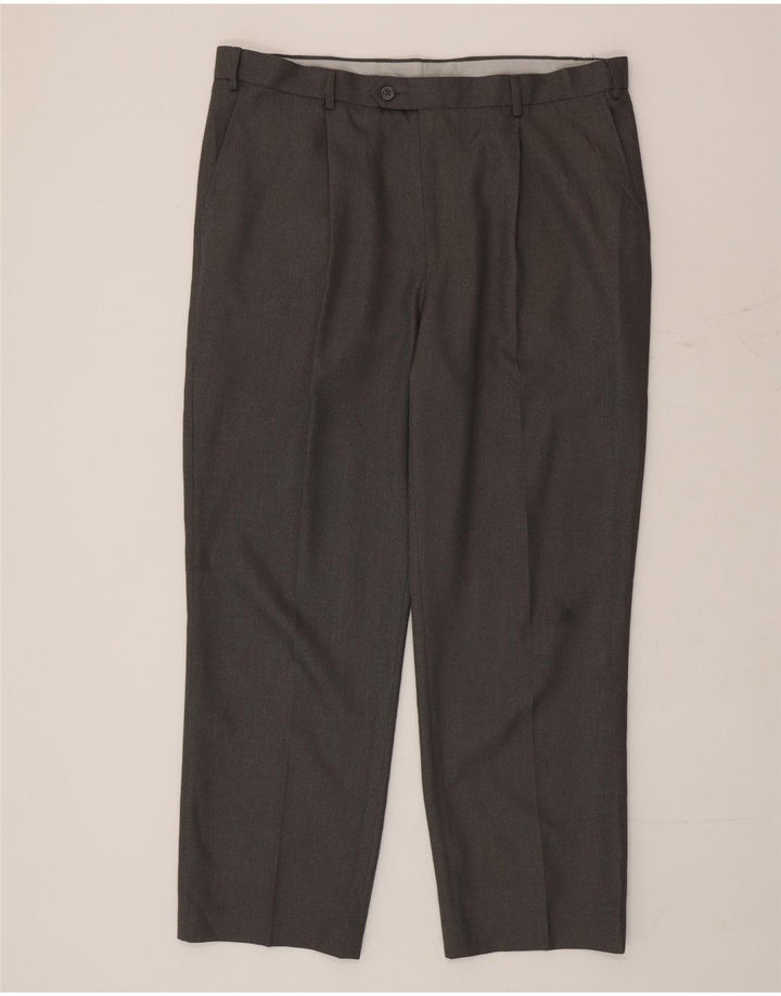 Marks & Spencer Pantaloni de costum pentru bărbați, drepti, W38 L29, poliester gri