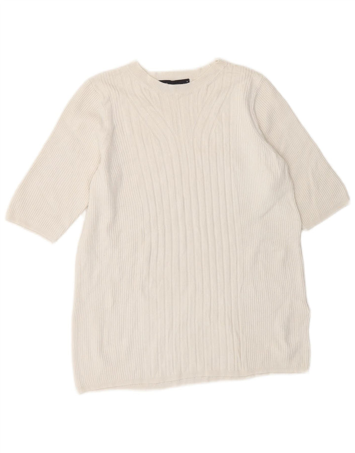 Pulover pentru femei Marks & Spencer cu gâtul cu barca UK 14 Medium White