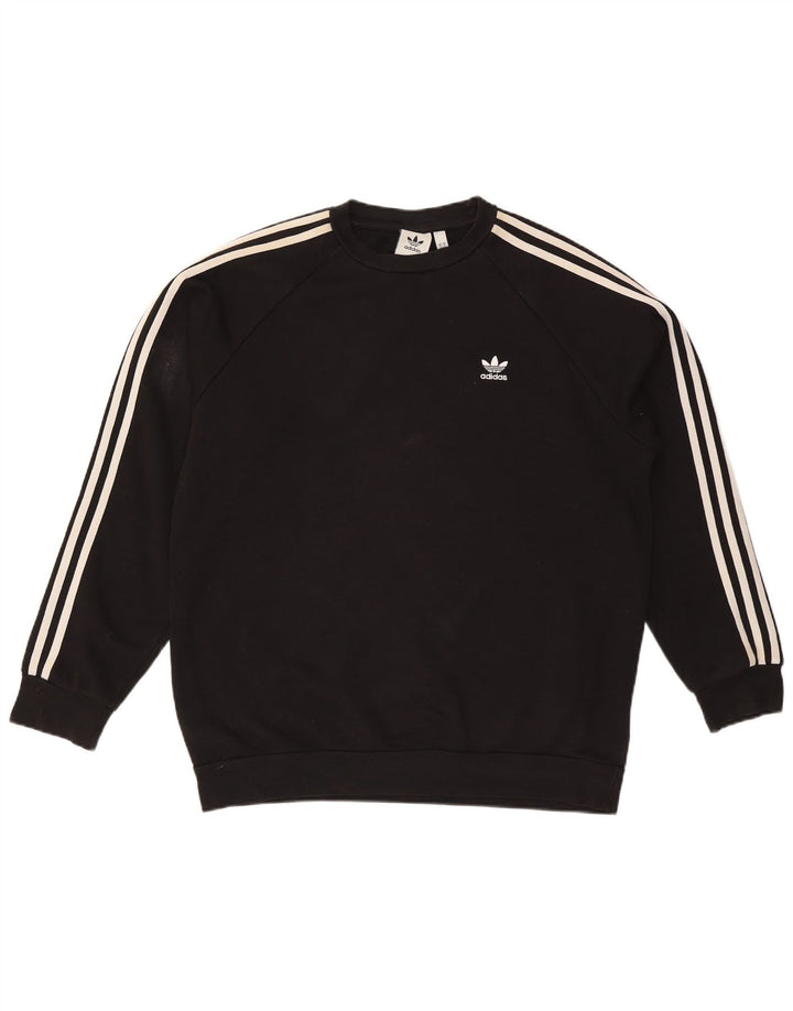 Hanorac pentru bărbați Adidas Jumper mare, negru, bumbac