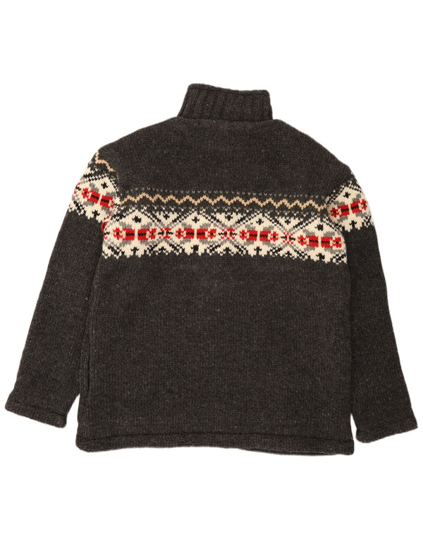 Pulover cardigan pentru bărbați THC 2XL, lână nouă, gri Fair Isle