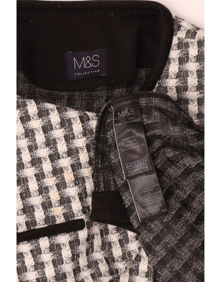 Jachetă Bolero pentru femei Marks & Spencer UK 12 Medium Black Check Poliester