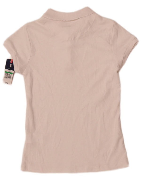 Tricou Polo Fete Izod 13-14 Ani Mare Bumbac Alb