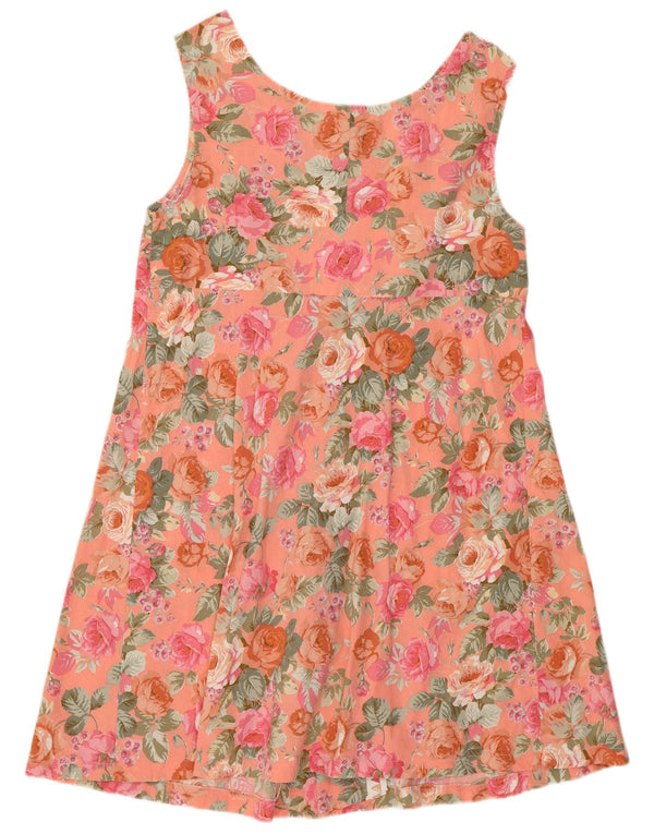 Rochie de soare vintage pentru femei UK 12 Medium Roz Floral Boem