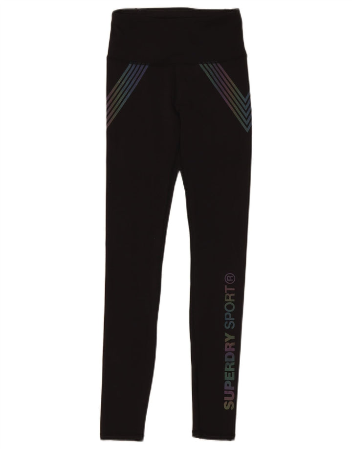 Leggings cu grafică pentru femei SUPERDRY UK 6 Poliester negru mic