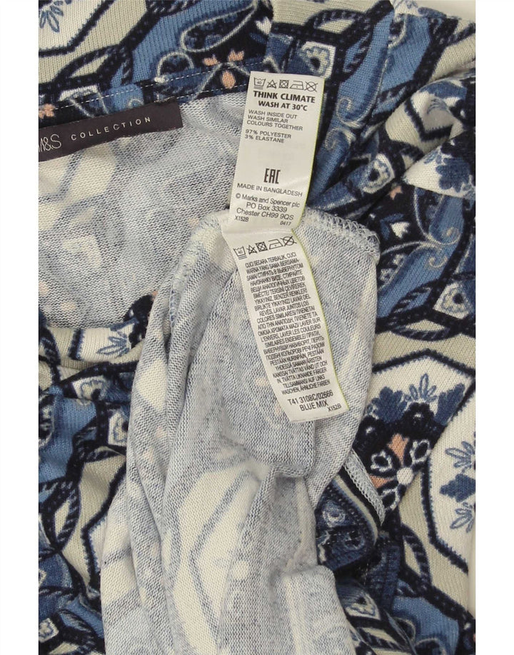 Top cu tunică cu mâneci 3/4 pentru femei Marks & Spencer UK 12 Medium Blue Geometric