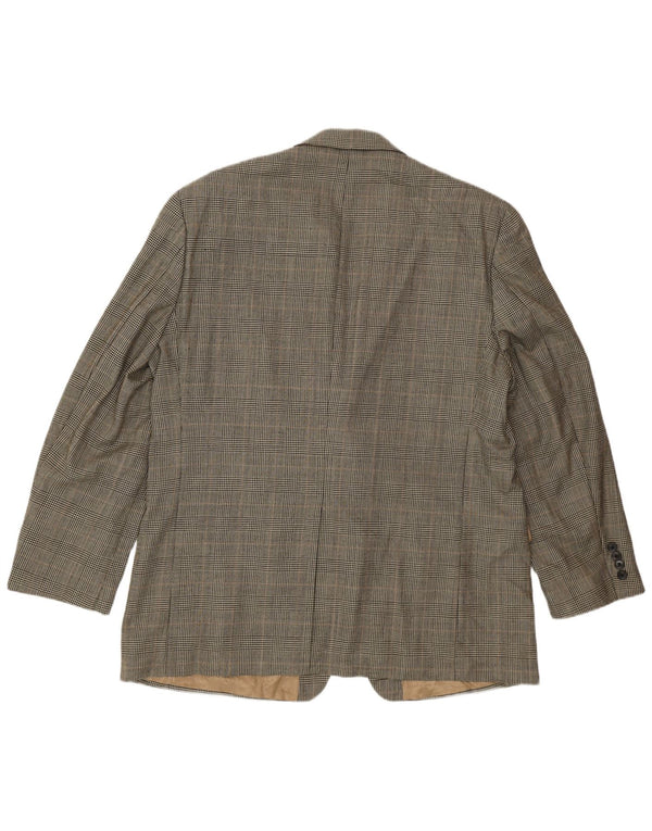 Polo Ralph Lauren Mens 2 Button Blazer Jacket UK 44 2XL Beige Houndstooth