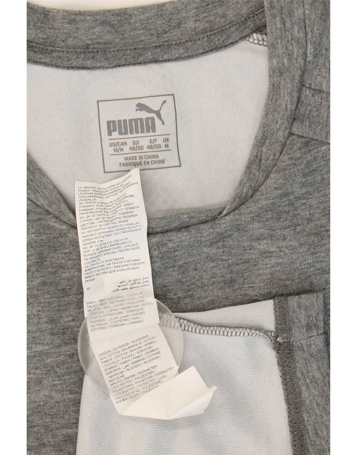 Tricou pentru bărbați Puma Top din bumbac cu pete gri mediu