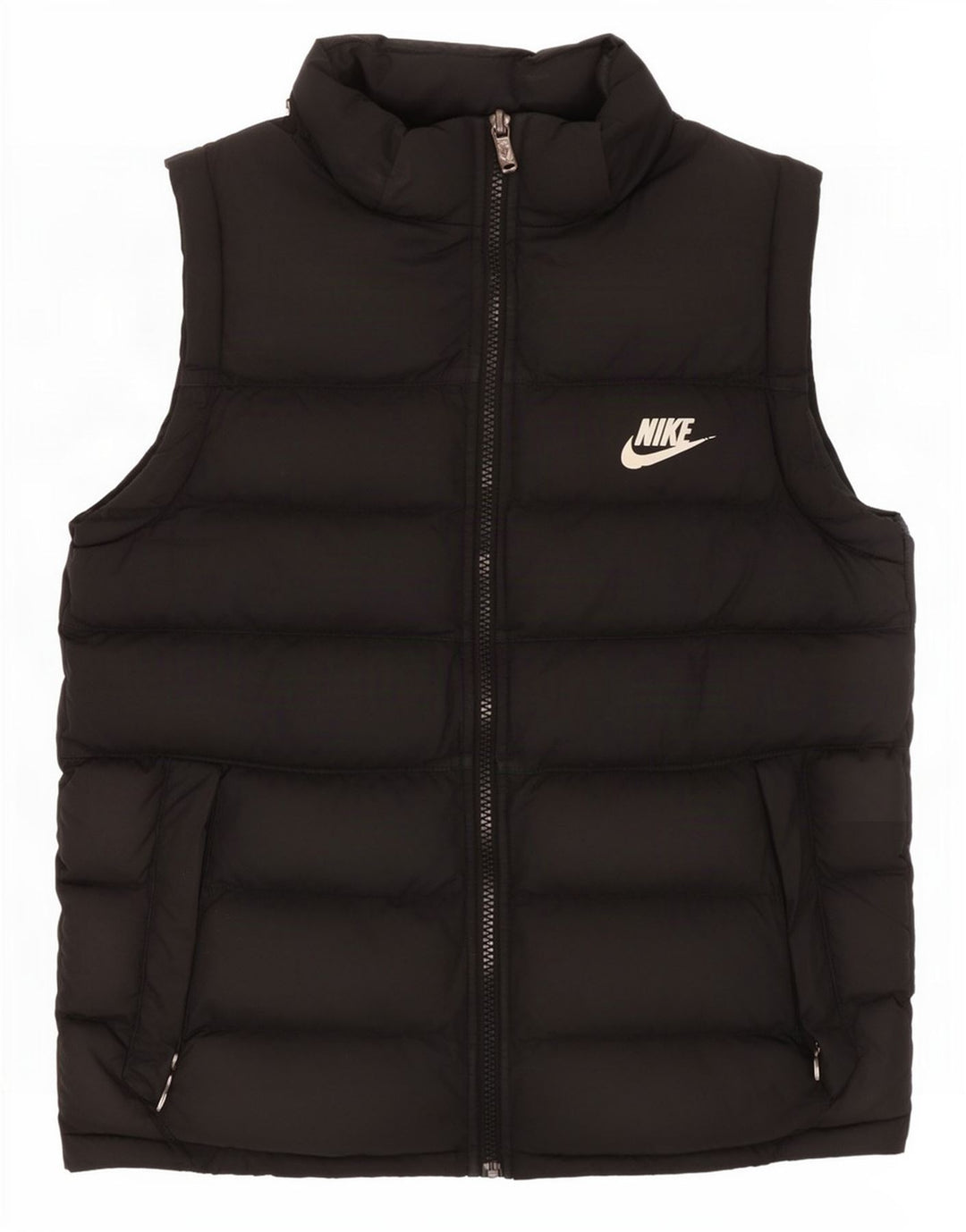 Gilet căptușit pentru băieți Nike 12-13 ani, mare, negru, poliester