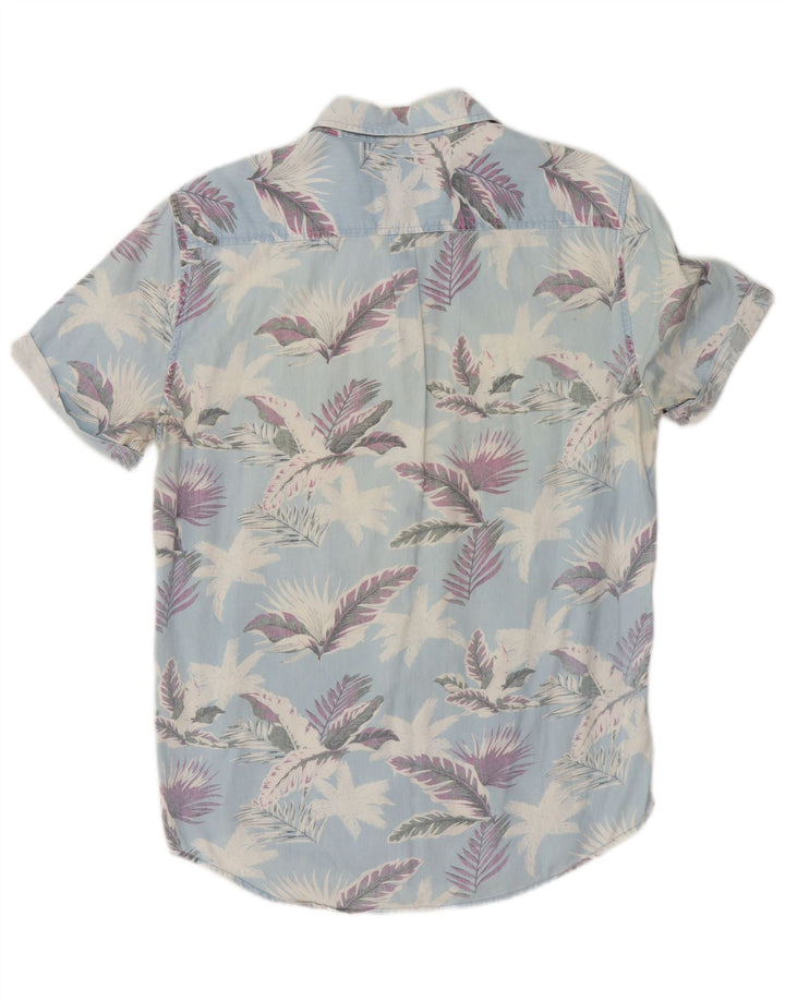Cămașă Superdry pentru bărbați, cu mânecă scurtă, cu ajustare normală, din bumbac floral, albastru mediu