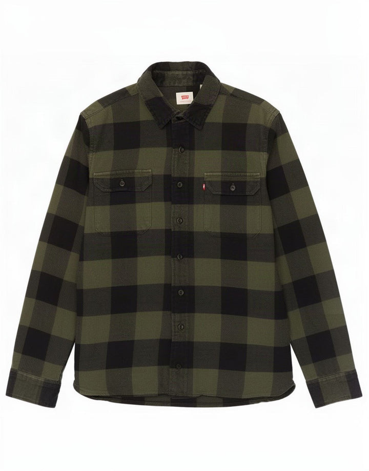 Cămașă de flanel pentru bărbați Levi's, bumbac cu carouri mici, verde
