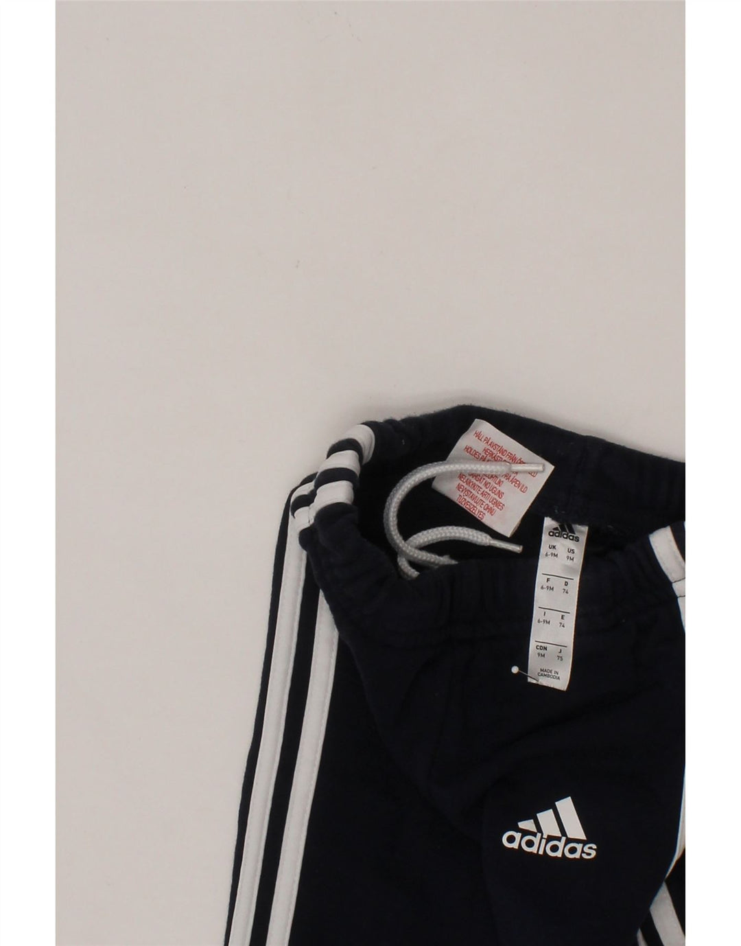 ADIDAS Baby Boys Joggers Tracksuit Trousers 6-9 Months  Navy Blue Cotton