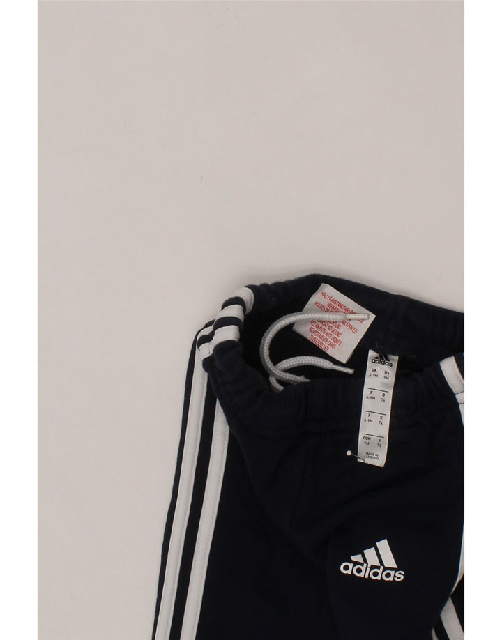 ADIDAS Baby Boys Joggers Tracksuit Trousers 6-9 Months  Navy Blue Cotton