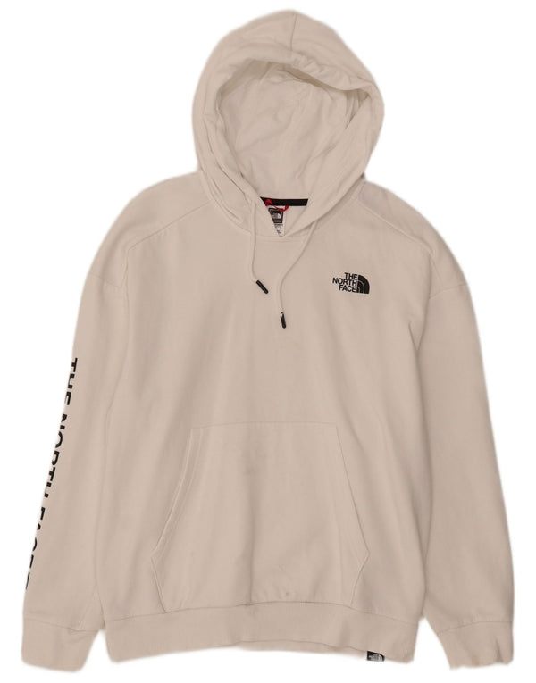 The North Face Womens Graphic Hoodie Jumper UK 14 Large White Cotton