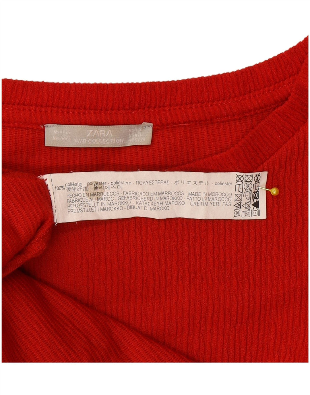 Rochie de cort supradimensionată pentru femei Zara cu mânecă lungă UK 16 Poliester roșu mare