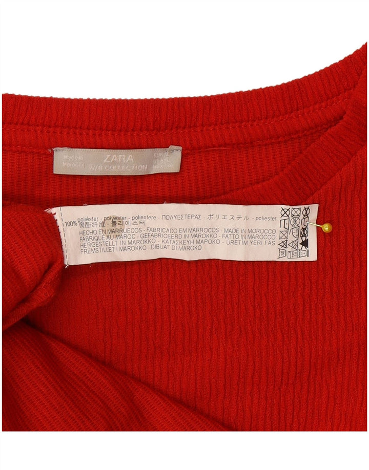 Rochie de cort supradimensionată pentru femei Zara cu mânecă lungă UK 16 Poliester roșu mare