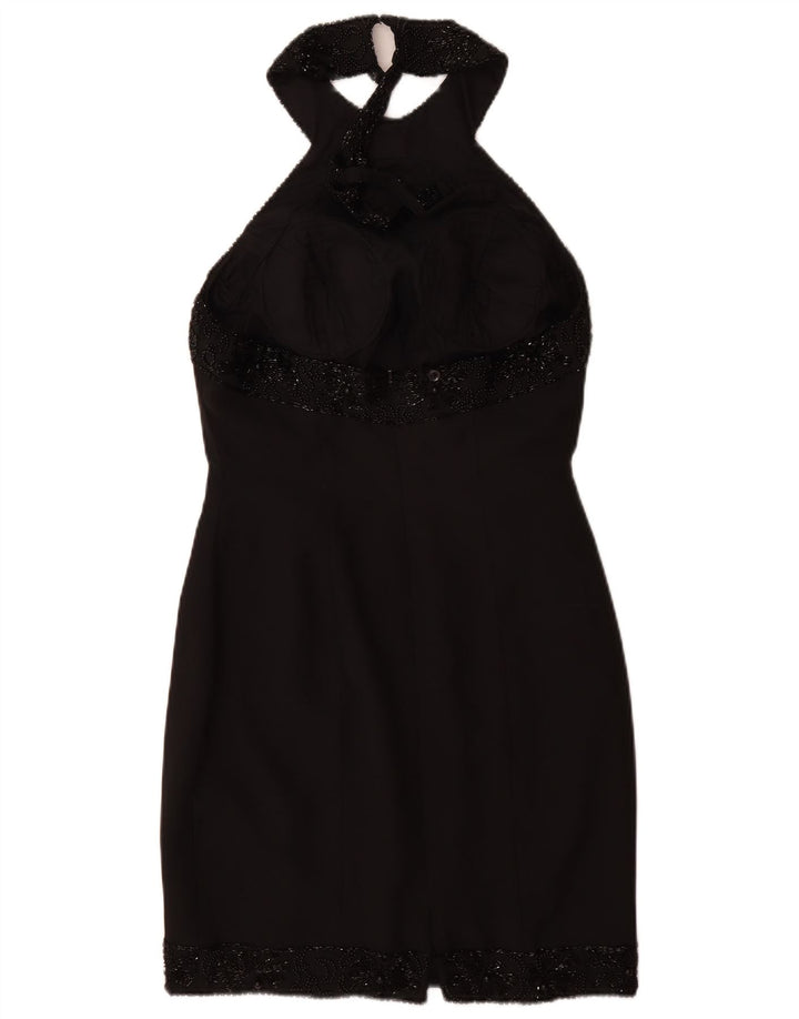 VINTAGE Rochie Halter pentru femei UK 12 Medium Black