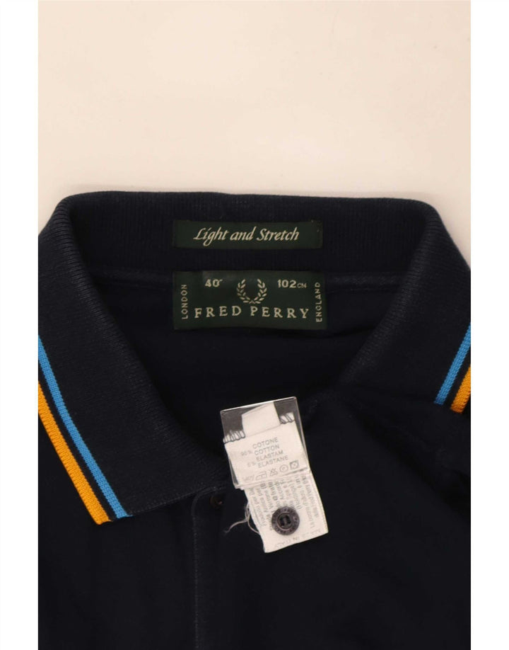 Cămașă polo Fred Perry pentru bărbați, bumbac cu dungi albastru bleumarin mediu